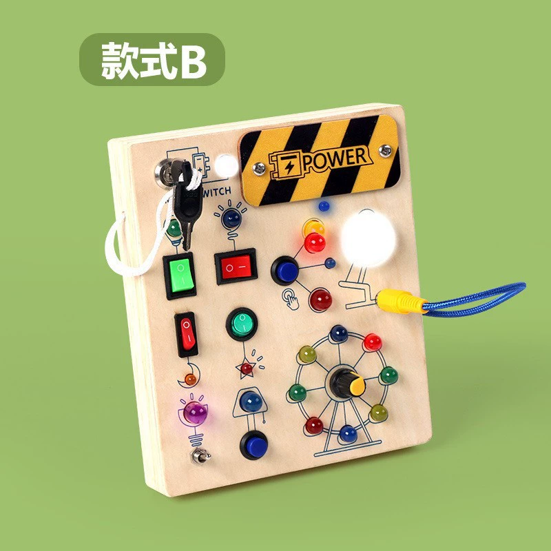 Wooden electronic switch key, cognitive toy, early education