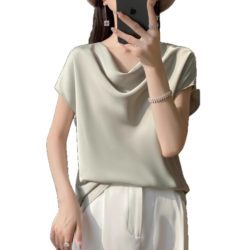 Summer solid silk tank top