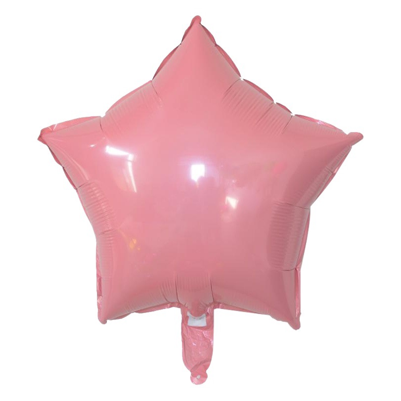 Versión ligera de 18 pulgadas de cinco puntas estrella de película de aluminio globo de color sólido estrella globo de aluminio papel cumpleaños decoración al por mayor