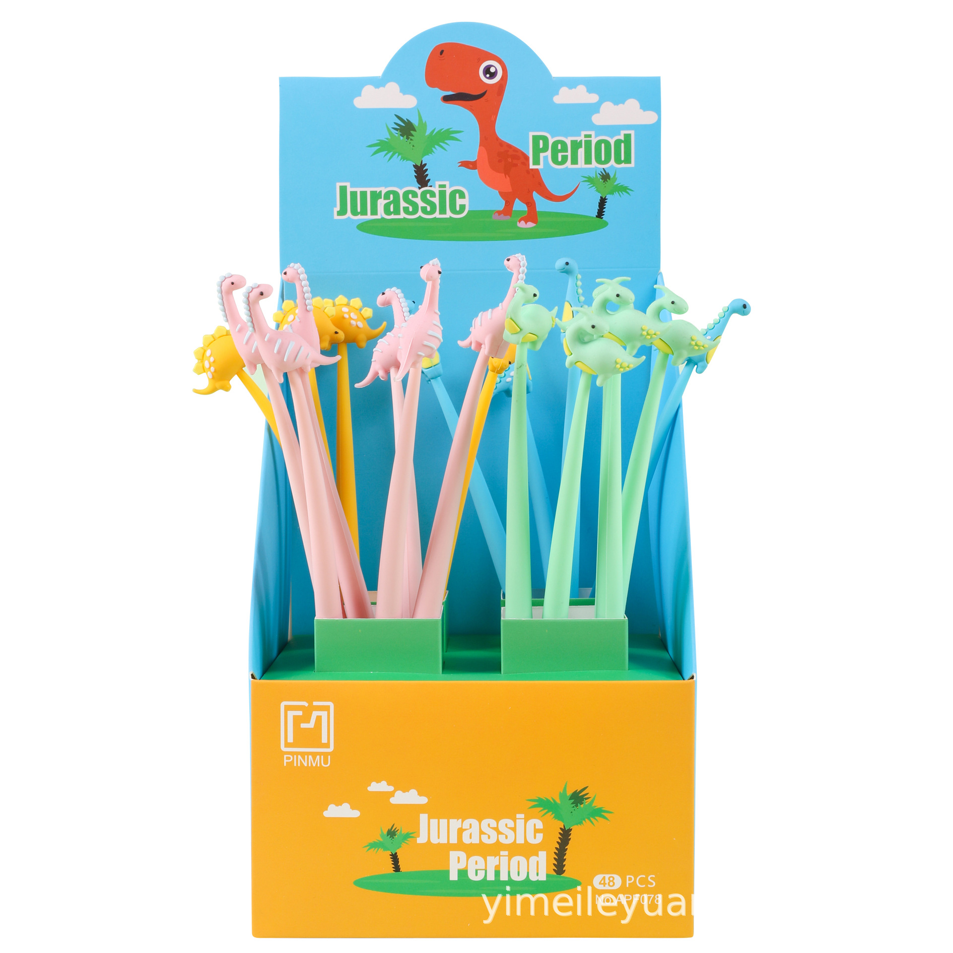 Pinmu nueva pluma de gel dinosaurio animal flexible Pegamento de silicona modelado pluma de agua dinosaurio Jurásico papelería al por mayor