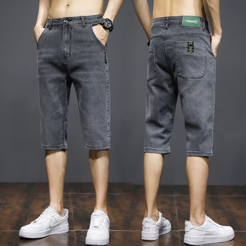Men's Denim Shorts, 2026 New Style, Loose Straight Casual Mid-Length Pants, 7/8 Length, Summer Thin Style Men's Denim Shorts, 2026 New Style, Loose Straight Casual Mid-Length Pants, 7/8 Length, Summer Thin Style