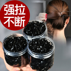 黒の高弾性小さなゴムバンド耐久性のあるヘッドバンドヘアロープ子供用使い捨てゴムバンド女性のヘアネクタイ黒ゴムバンド