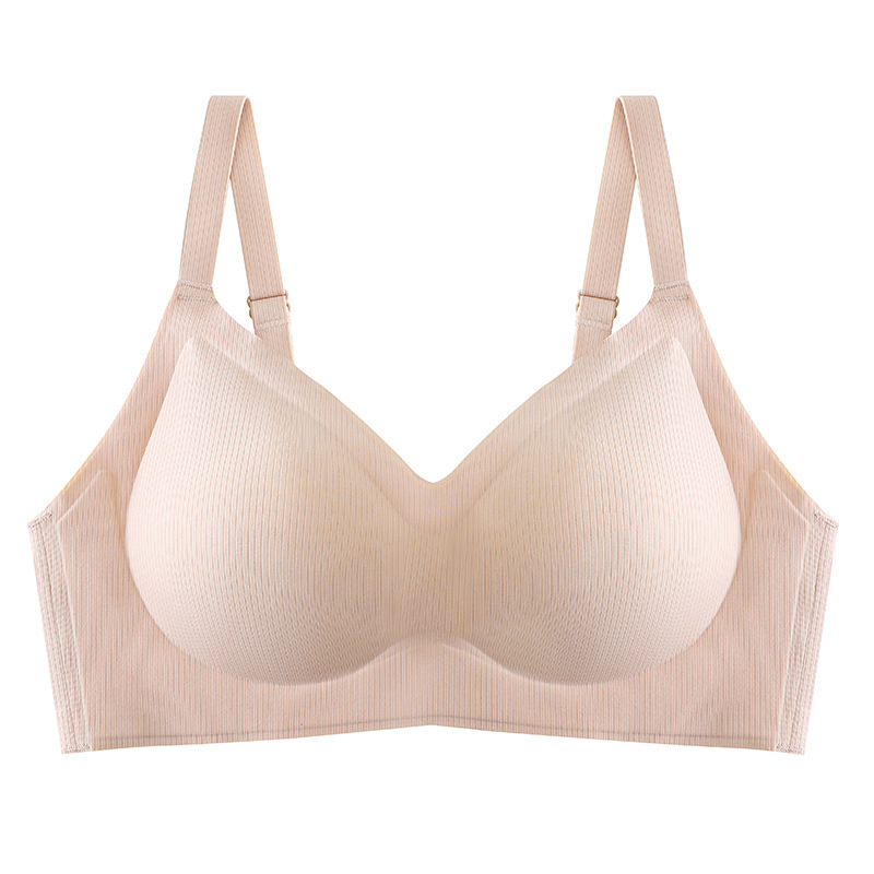 Sujetador fino para mujer para bustos pequeños, recoge y sostiene los senos laterales, sin aros, pasa las pruebas de seguridad, no es magnético, sujetador de látex con copas de látex.