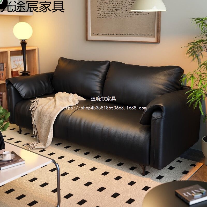 Suxiaoqin Fabric Sofa Ear New Model Straight Row Rental House Lazy Elephant Small Apartment Double or Three-Seater Homestay Sofa