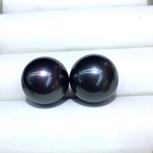 天然海水大溪地黑珍珠15-16mm正圆微瑕和有天然瑕疵1199对得