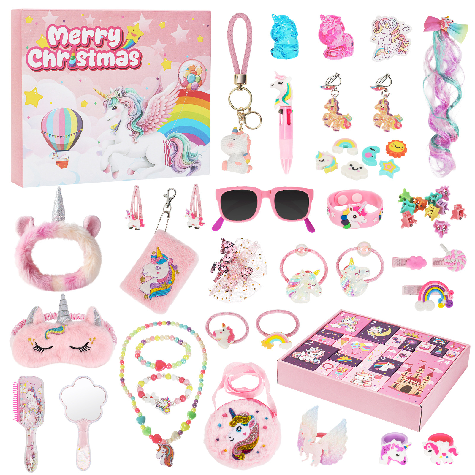 Caja Ciega de Cuenta Regresiva de Navidad Unicornio de Plástico Cuenta Regresiva para Navidad