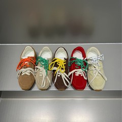 牛皮版设计感双色鞋带阿甘鞋运动鞋子休闲德训鞋女款2025春夏新款