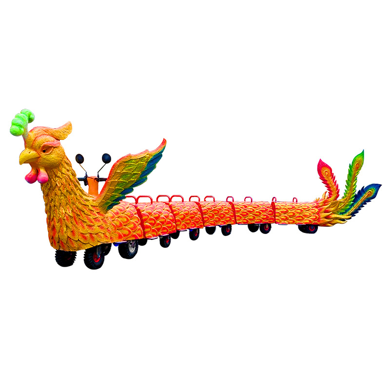 China Dragon Train tripulado tren de atracciones parque de atracciones tren de atracciones eléctricas sin rieles