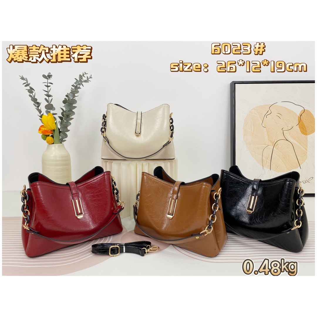 Bolso Tipo Balde de Hombro para Mujer de PU con Textura para Uso Diario image 3