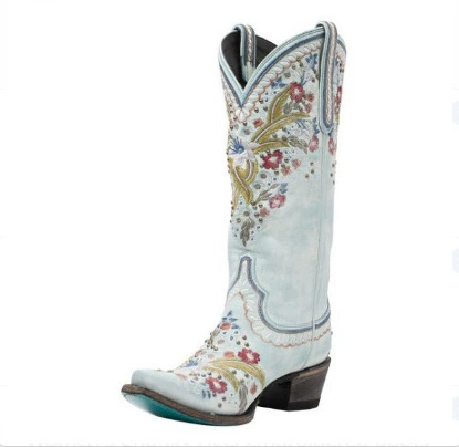 Трансграничные производители Внешняя торговля Новые осенне-зимние женские с вышивкой в национальном стиле 35-48 ярдов в трубе женские сапоги