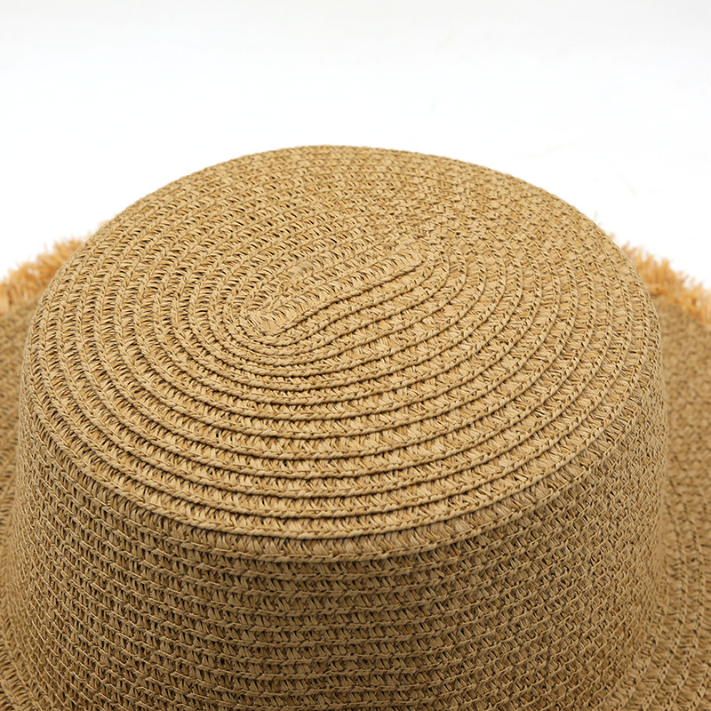 Fashion Foldable Summer Beach Hat Sun Protection Outdoor Straw Hat Wholesale display picture 5