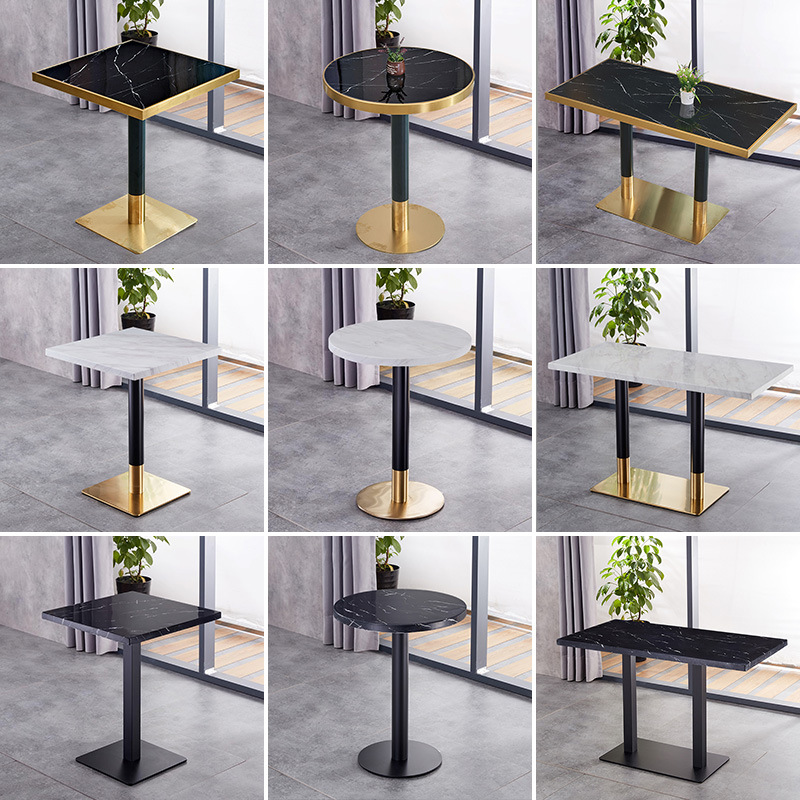 Dessert Milk Tea Shop Coffee Shop Restaurant Table and Chair Phnom Penh Marble Long Square Table Bar Negotiation Commercial Small Round Table