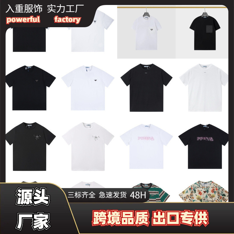 Trendy European-Style Short-Sleeve Casual Loose Cotton Letter T-Shirt with Round Neck