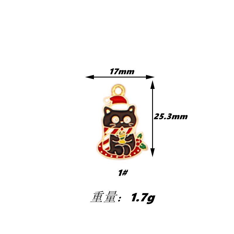 クリスマス漫画 DIY 合金ドリップオイルゴールデンホワイト K サンタクローススノーフレークヘラジカクリスマス猫アクセサリー|undefined
