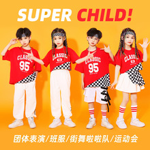 六一儿童啦啦队演出服红色班服表演服潮服小学生运动会开幕式服装