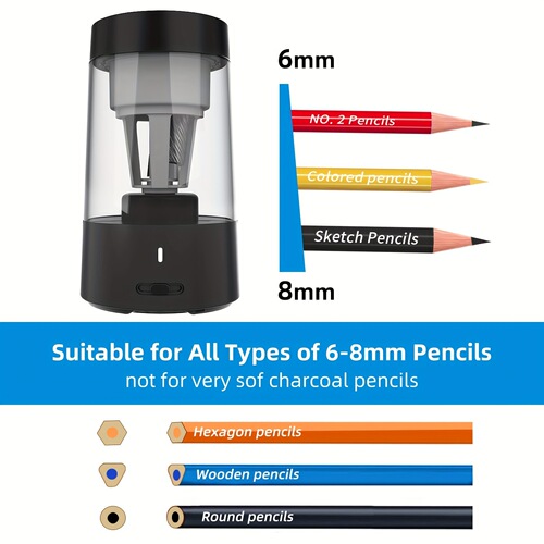 Fully automatic pencil sharpener, automatic pen feed pencil sharpener, electric pencil sharpener, rechargeable primary school student pencil sharpener, pencil sharpener