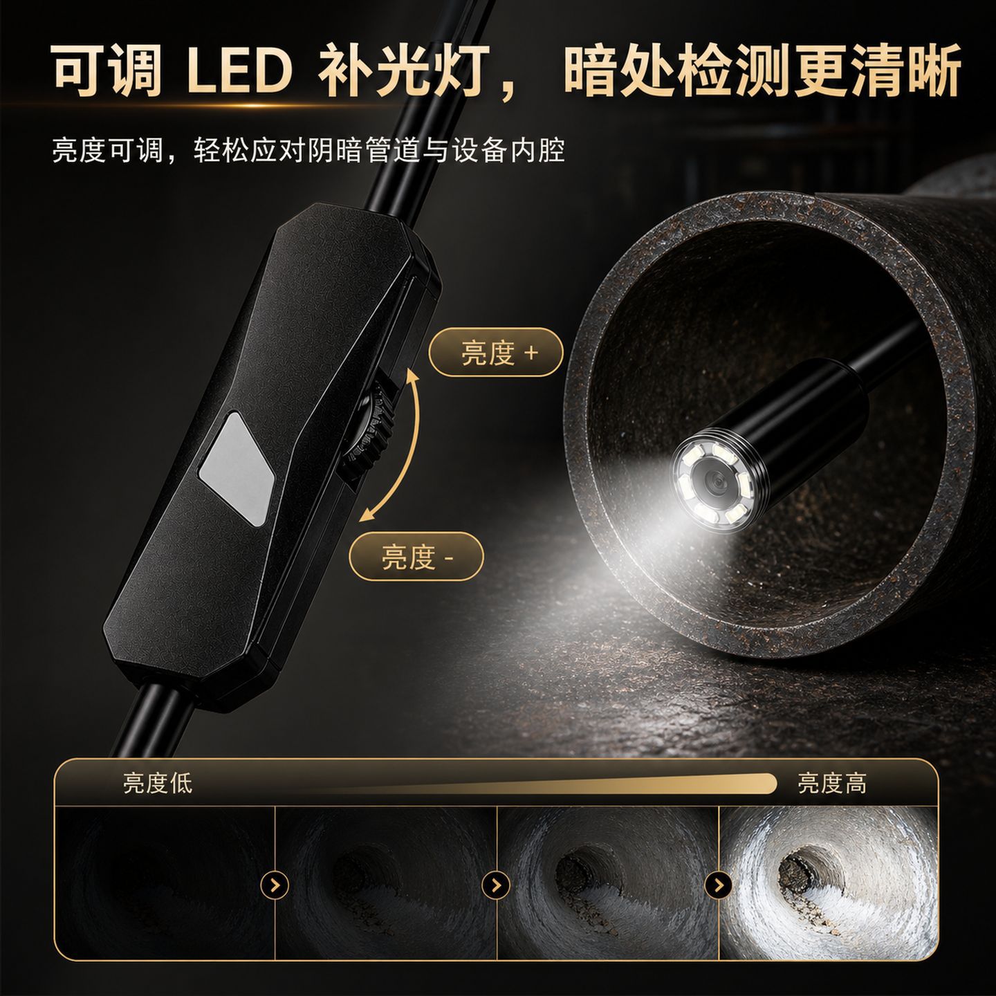 5.5mm手机内窥镜三合一高清工业窥镜摄像头下水管道汽车维修仪