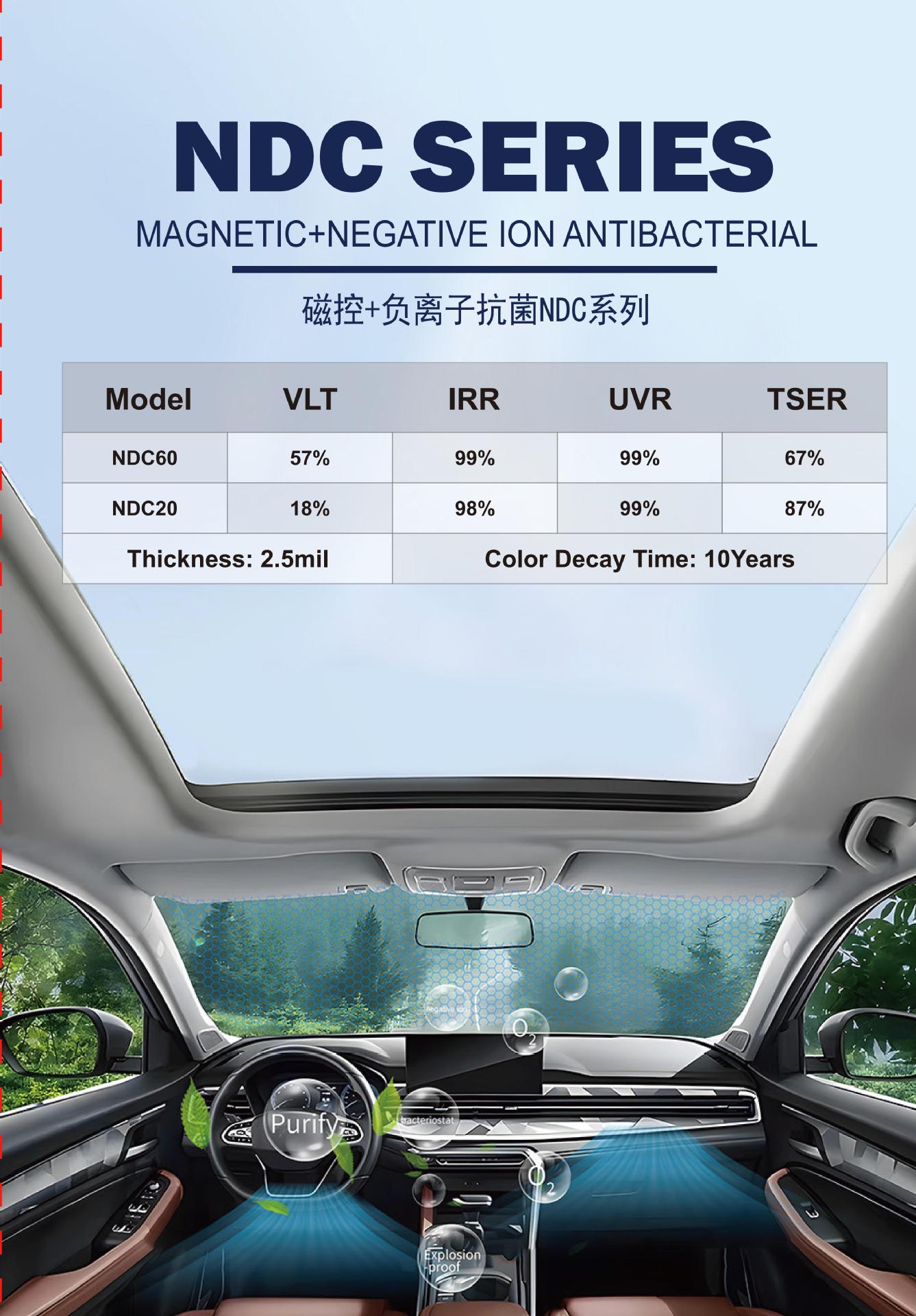 Negative Ion Nano Ceramic Film Magnetron Sputtered Titanium Gold Series Car Window Film Heat Insulation Anti-Ultraviolet Solar Film