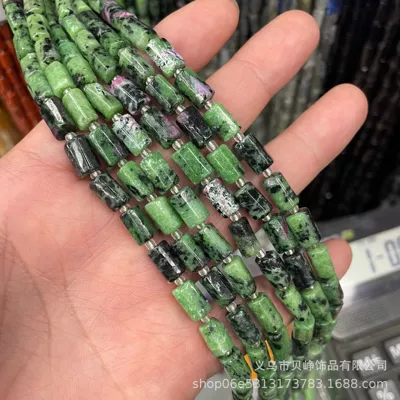 Zərgərlik ara hissələri diy jewelry accessories cylindrical spacer - 26red-and-green-treasure-8x11mm-pillar-beads-approx-15-beads-per-strand-short-style