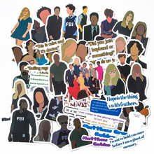 50张美剧犯罪心理跨境爆款防水卡通贴纸笔记本电脑装饰行李箱贴纸