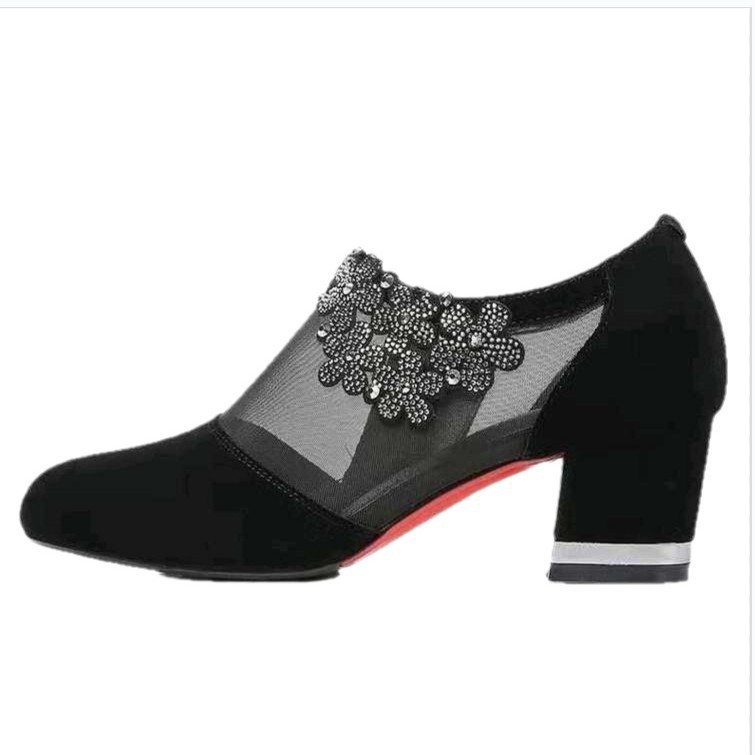 2026 primavera y verano de nuevo tipo de mujer con cremallera lateral hueca de moda sandalias de talón medio zapatos de mujer