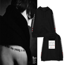 权志龙同款卫衣纹身语录周边连帽套头学生男女情侣春秋冬装