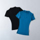 American Style Retro Small Shoulder Short Sleeve Top Summer New V-Neck Simple All-Match Net Version Slimming T-shirt