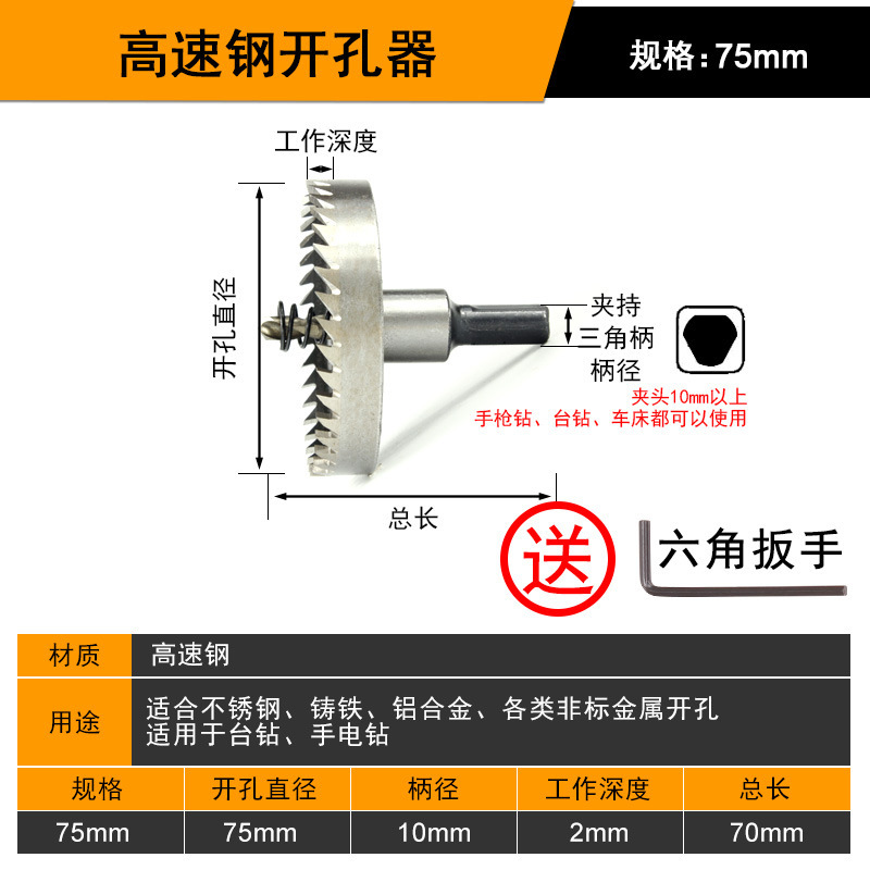 ステンレス穴あけ器金属鉄皮アルミニウム合金専用穴あけ高速鋼拡穴円形開口センタードリル|undefined