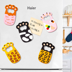 Factory Cute Beer Opener Refriger Magnet Creative Cartoon Cat Paw Bottle Opener PVC Soft Magnetic Wholesale