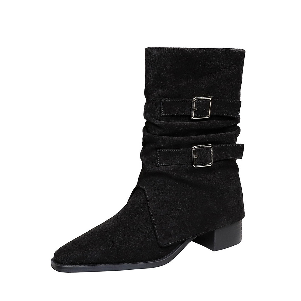 Modische Retro Wildleder Overknee Stiefel Mit Blockabsatz_voghion.com