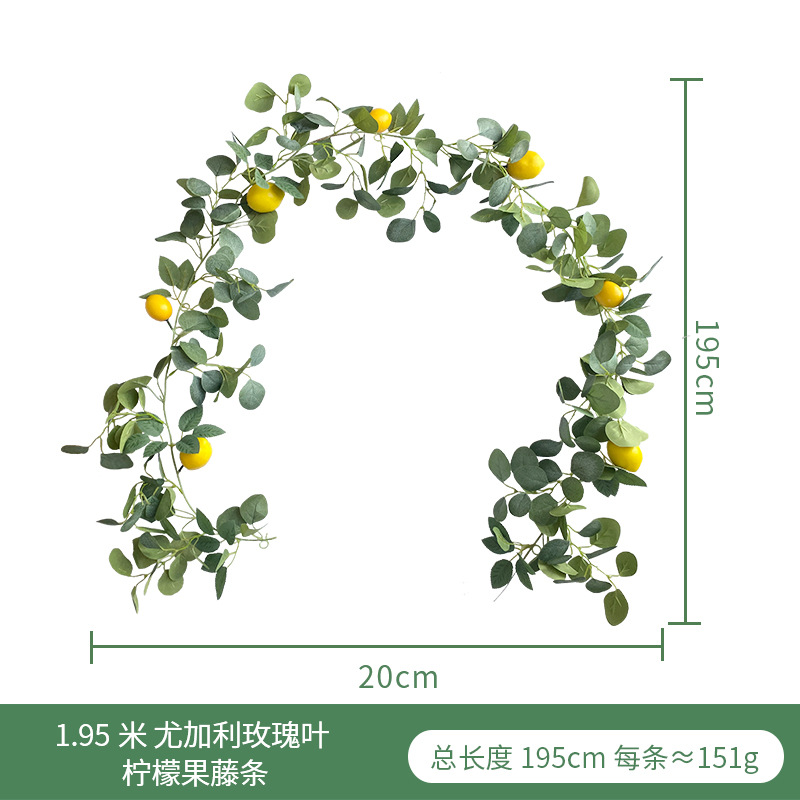 Simulación de eucalipto ratán Amazon Rosa hoja limón interior verde planta decoración artificial eucalipto Ratán