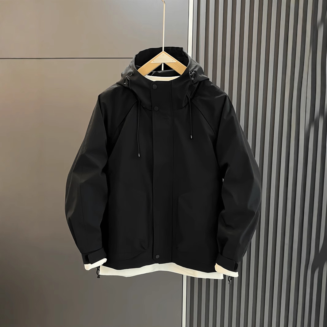 Heren jas met capuchon lente herfst casual windjack sportief_voghion.com