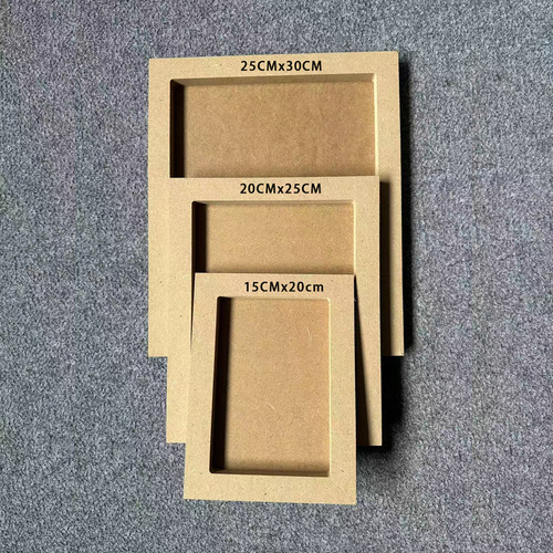 Selected factory direct sale density board picture frame for children's handmade painting clay painting wooden picture frame round arch shape