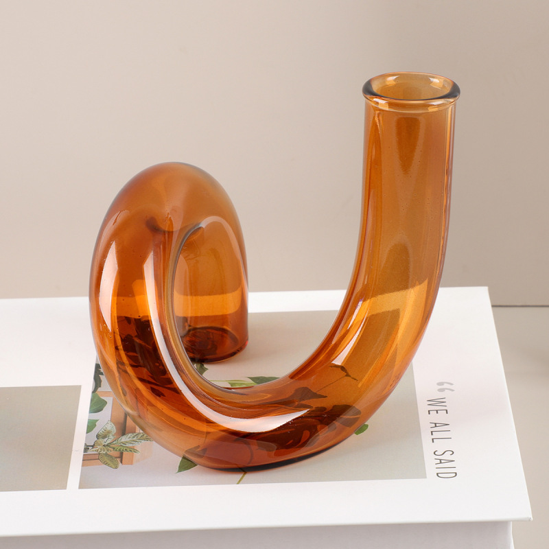 試験管ガラス花瓶小径植物容器シンプルアートレトロリビングルーム装飾フラワーアレンジメントハイエンド|undefined