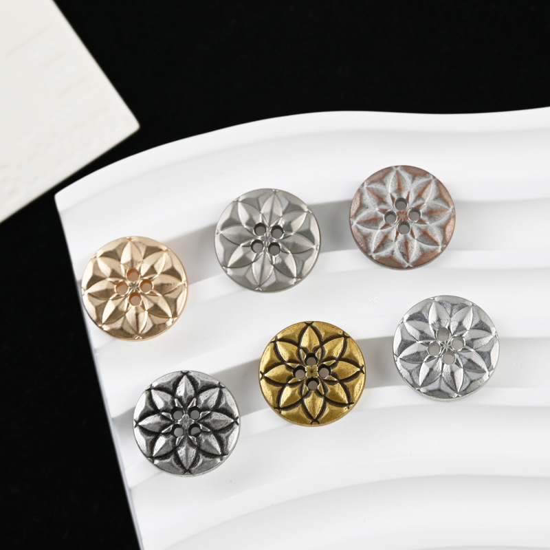 【Eight-pointed Star Flower】Vintage European-style metal buttons, exquisite formal shirt, denim jacket, vest, and coat buttons