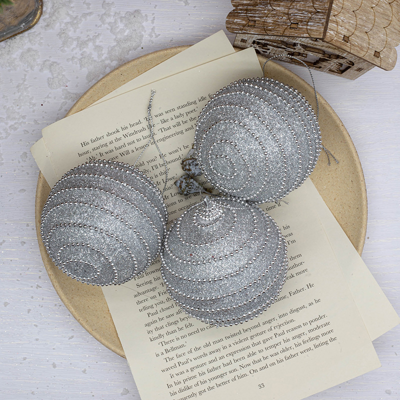 En stock rosa cadena de Navidad bola decorativa espuma colgante bola 8cm 3 decoraciones centro comercial Hotel ventana escena