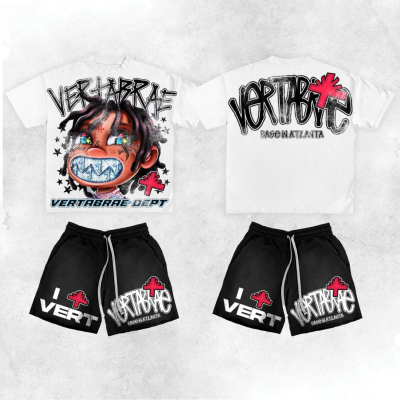 2026 verano 3D creativo impresión digital de cuello redondo camiseta set de pantalones cortos