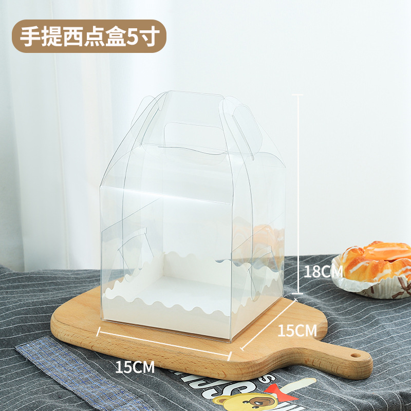 Mini caja de pastel transparente, caja de pastel pequeña, caja de lasagne, caja de queso, caja de embalaje, fábrica al por mayor