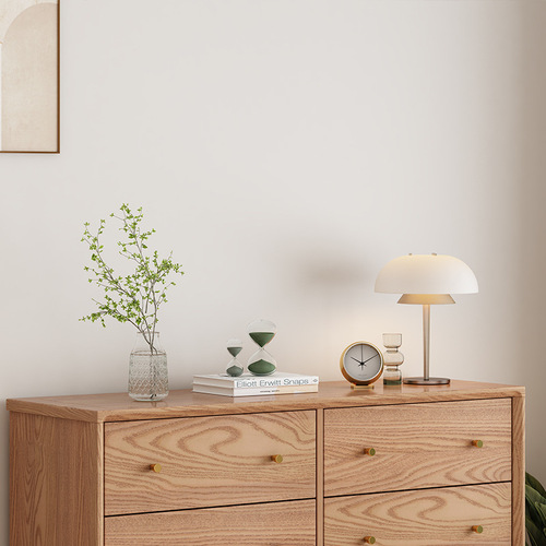 Nordic ash wood chest of drawers, six-drawer chest, solid wood chest of drawers, storage cabinet, simple bedroom, living room, home storage