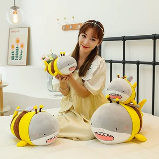 抖音爆款鲨bee毛绒玩具Shark &amp; Bee 鲨鱼蜜蜂玩具公仔毛绒抱