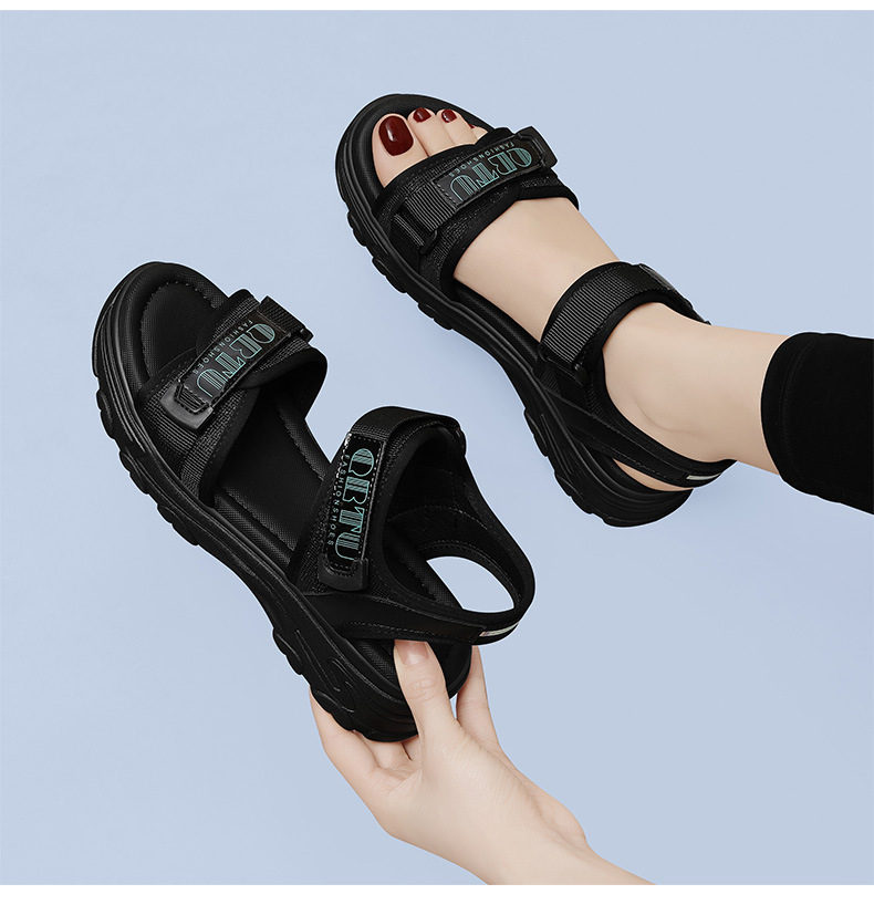 Sandal thể thao nữ đế dày phong cách ballet mùa hè 2024 — 9819 xanh đen, 9819 mét xanh lục chi tiết 10