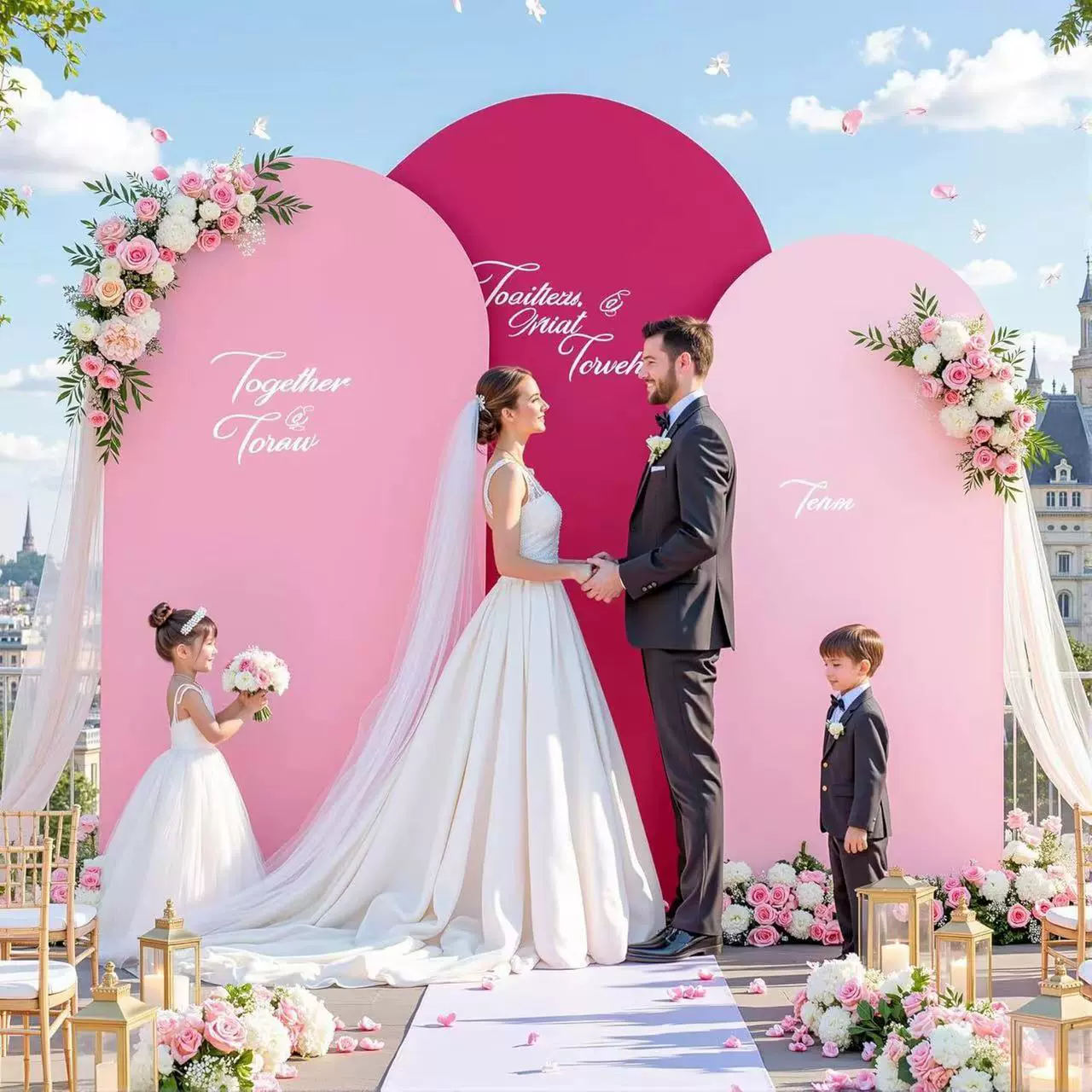 亚马逊热卖婚礼派对高弹力190g加厚拱门布套背景摄影布U型半圆布