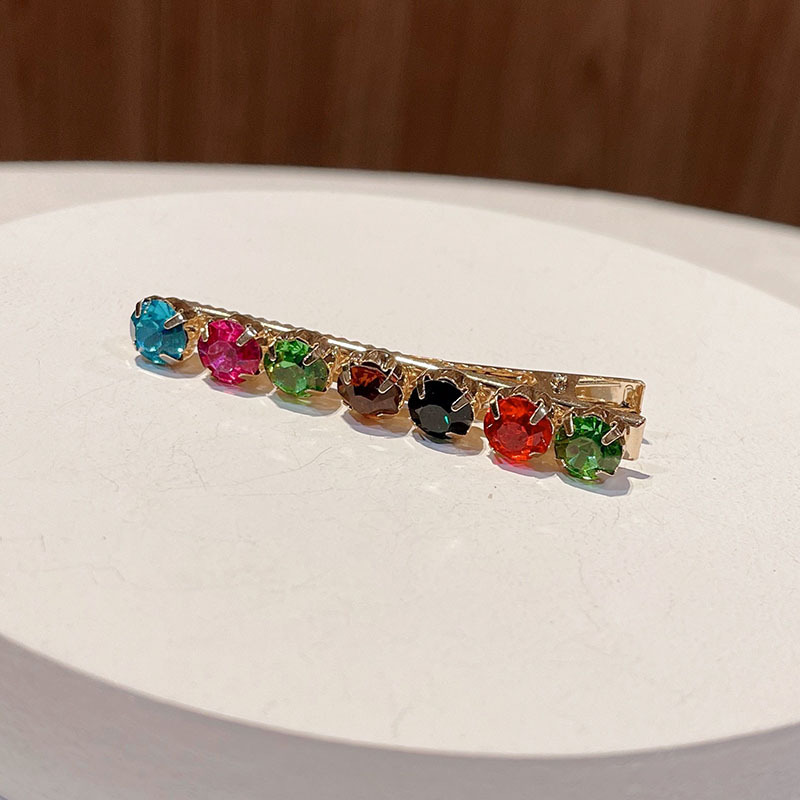 Diamond Design Retro Style Retro Women'S Multicolor Rhinestone Diamond Hair Clip