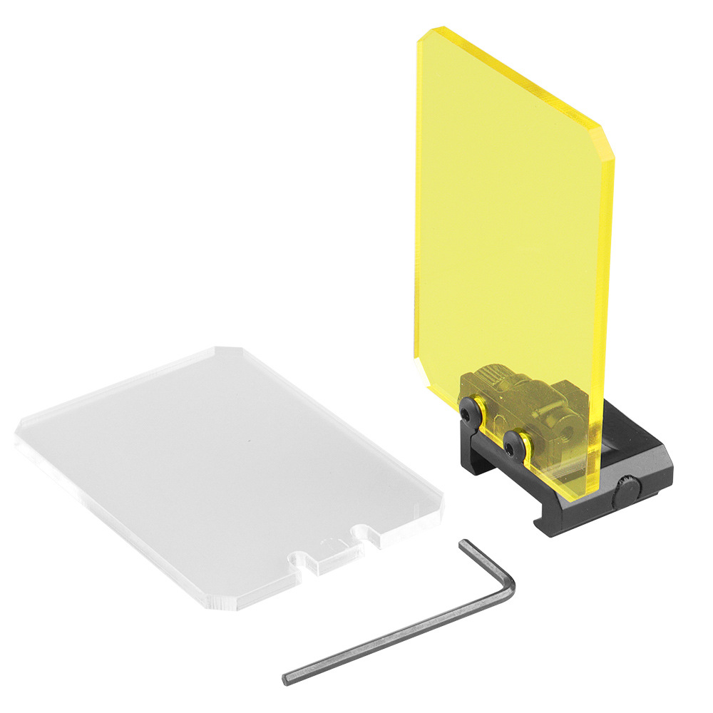 双镜片保护挡板方形可折叠保护镜片20mm底座全息瞄护目挡板