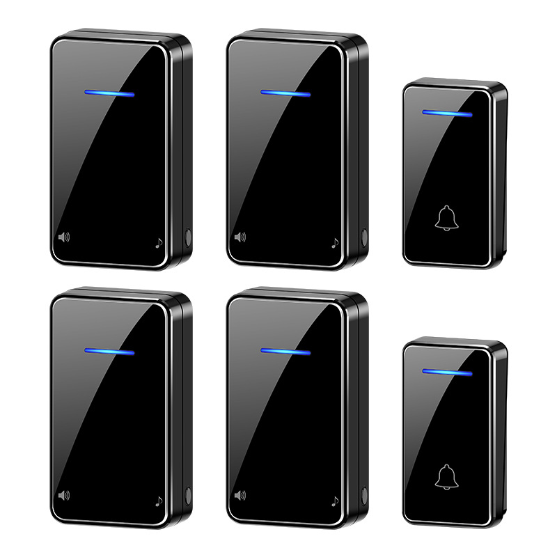 二拖四厂家直销批发外贸专供跨境无线智能数码自发电门铃不用电池