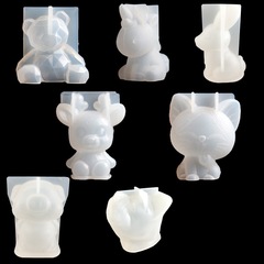 7種類の水晶滴ゴム立体金型幾何学熊ユニコーンシリコン金型