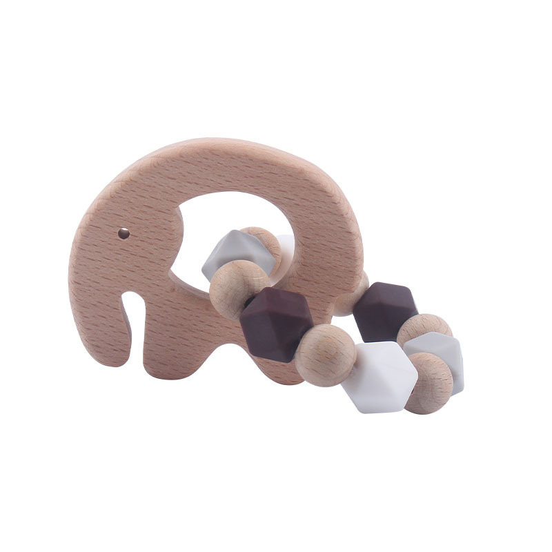 INS Amazon nuevo elefante bebé Beech teether pulsera bebé cuentas de silicona juguete dientes molienda palo