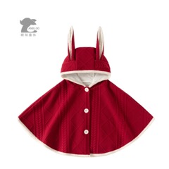 Baby Cape Windproof for Autumn and Winter, Baby Hoodie for Outdoor, Windproof and Warm Baby Poncho for Children and Infants