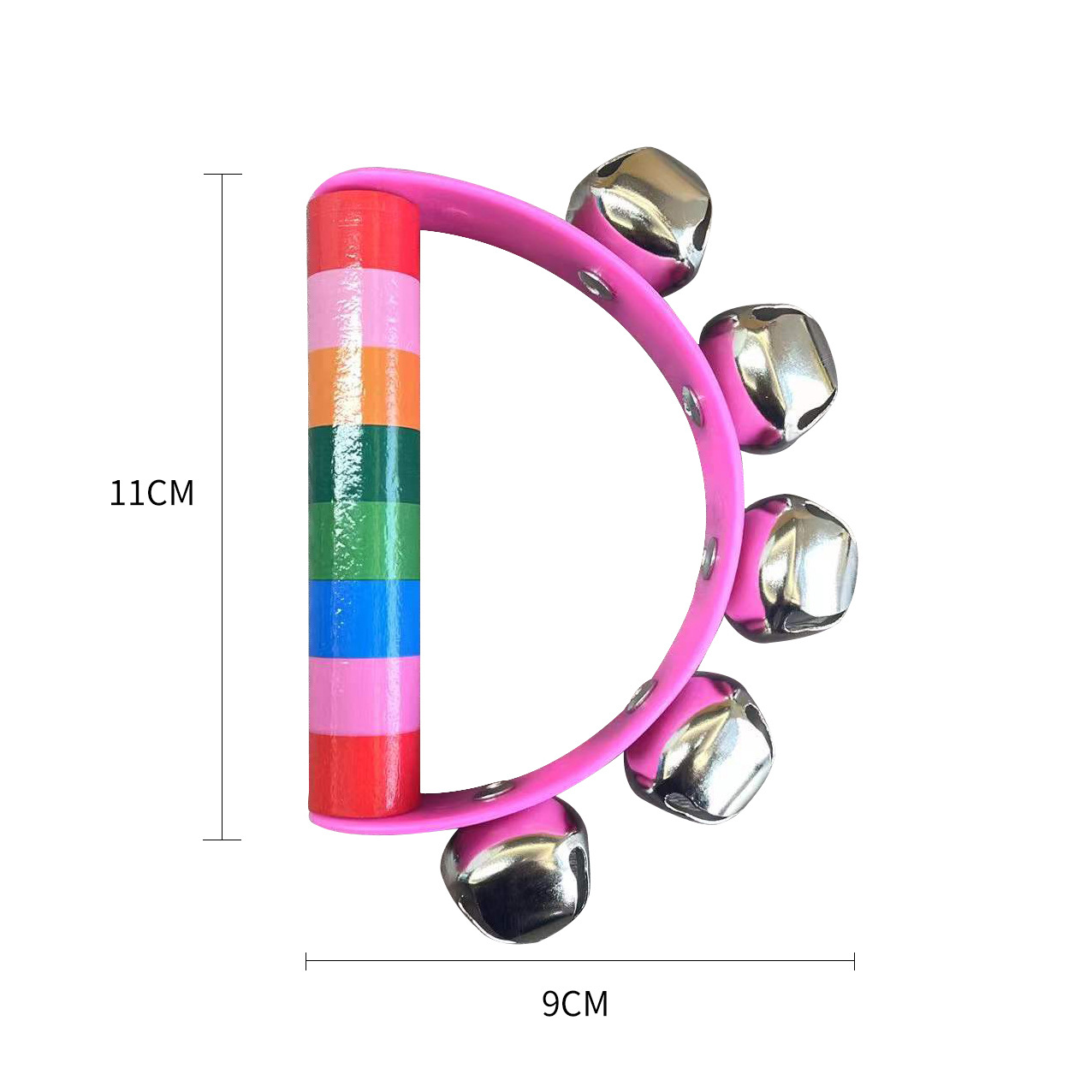 Mayorista de madera semicircular mano campana bebés ayuda educativa infantil música temprana percussión juguetes de caballo