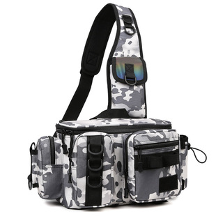 Factory Wholesale Luya Waist Pack Men's Multifunctional Shoulder Luya Backpack New Open Cover Oxford Cloth Fishing Outdoor